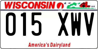 WI license plate 015XWV