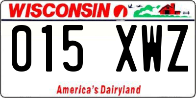 WI license plate 015XWZ