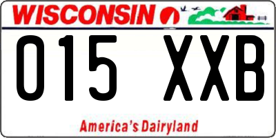 WI license plate 015XXB