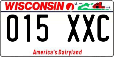 WI license plate 015XXC