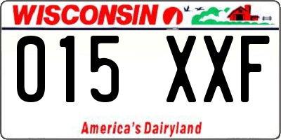 WI license plate 015XXF