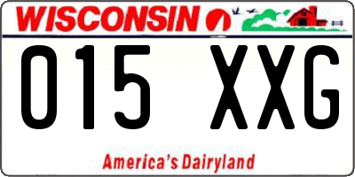 WI license plate 015XXG