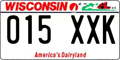 WI license plate 015XXK