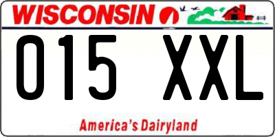 WI license plate 015XXL