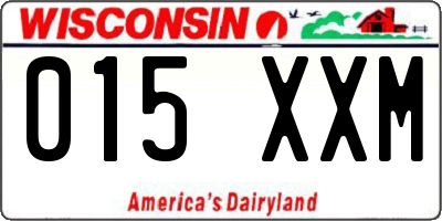 WI license plate 015XXM