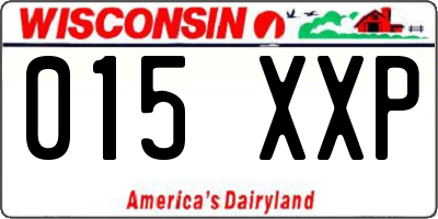 WI license plate 015XXP