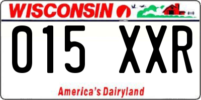 WI license plate 015XXR