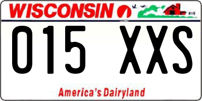 WI license plate 015XXS