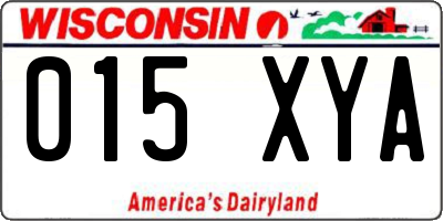 WI license plate 015XYA