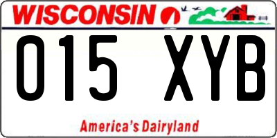 WI license plate 015XYB