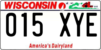WI license plate 015XYE