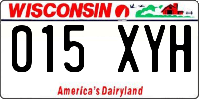 WI license plate 015XYH