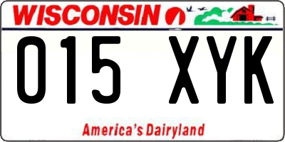 WI license plate 015XYK
