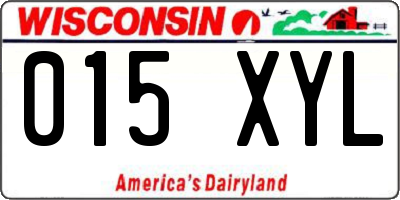 WI license plate 015XYL