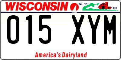 WI license plate 015XYM