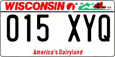 WI license plate 015XYQ