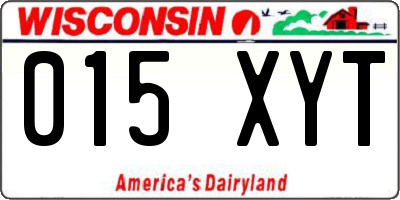 WI license plate 015XYT