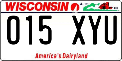 WI license plate 015XYU