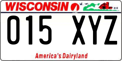 WI license plate 015XYZ