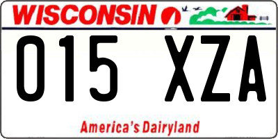 WI license plate 015XZA