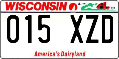 WI license plate 015XZD