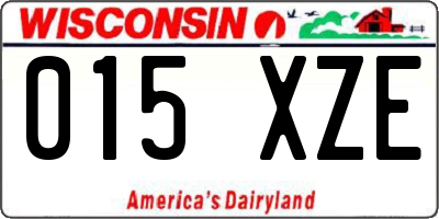 WI license plate 015XZE