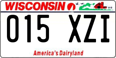 WI license plate 015XZI