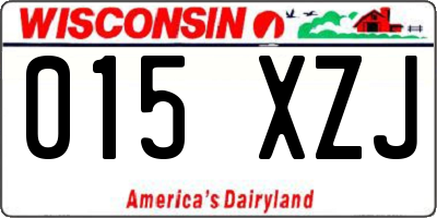WI license plate 015XZJ