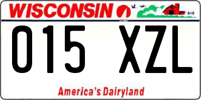 WI license plate 015XZL