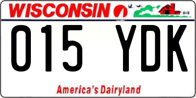WI license plate 015YDK