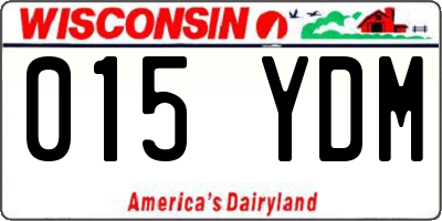 WI license plate 015YDM