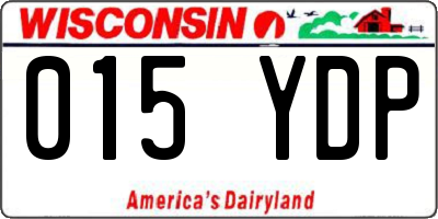 WI license plate 015YDP