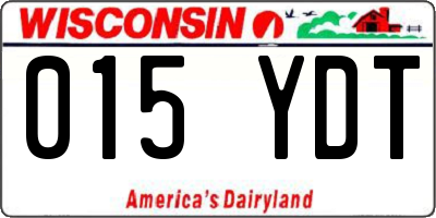 WI license plate 015YDT