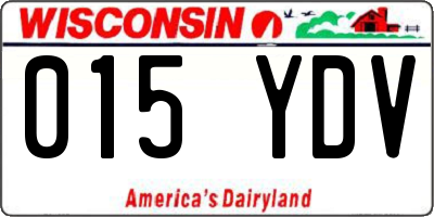 WI license plate 015YDV