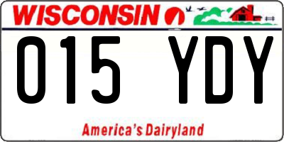 WI license plate 015YDY