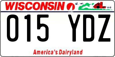 WI license plate 015YDZ