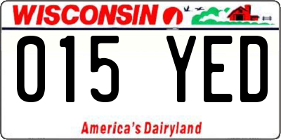 WI license plate 015YED