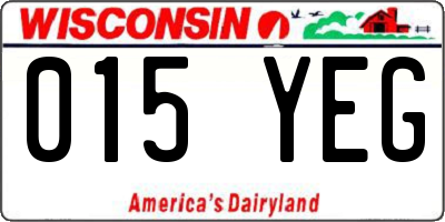 WI license plate 015YEG