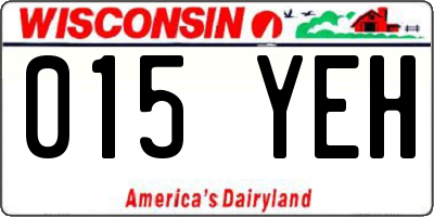 WI license plate 015YEH