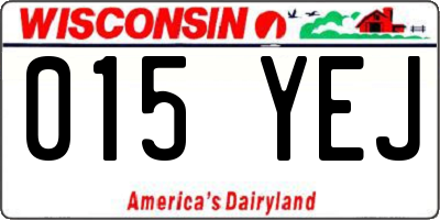 WI license plate 015YEJ