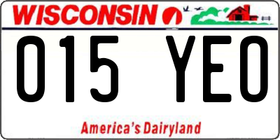 WI license plate 015YEO