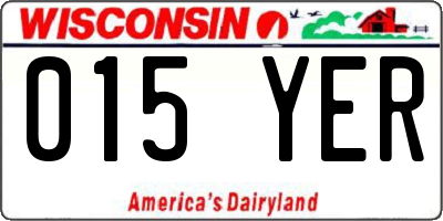 WI license plate 015YER