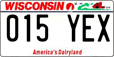 WI license plate 015YEX
