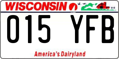 WI license plate 015YFB