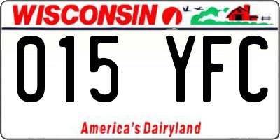 WI license plate 015YFC