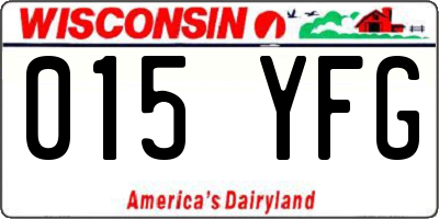 WI license plate 015YFG