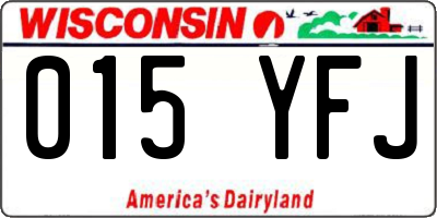 WI license plate 015YFJ