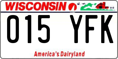 WI license plate 015YFK