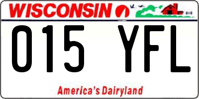 WI license plate 015YFL