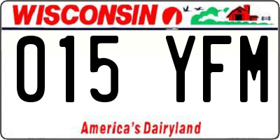 WI license plate 015YFM
